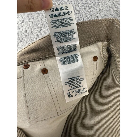 Levi's Men's 501 Original Shrink to Fit Jeans Men’s 38x32 Khaki Tan Button Fly - Picture 11 of 11